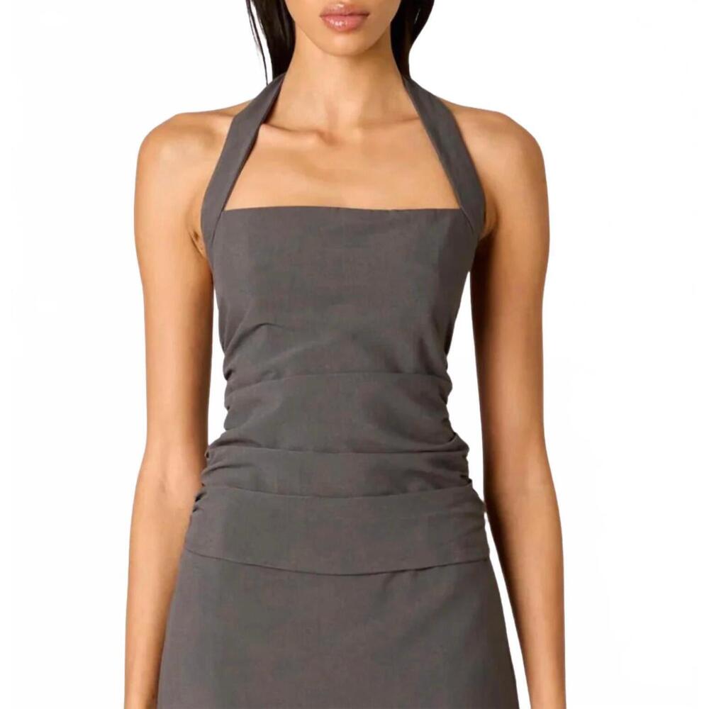 NEW NIA ventura halter neck top in grey